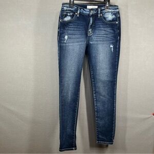 KanCan Dark Blue Distressed Ankle Jeans size 7/27